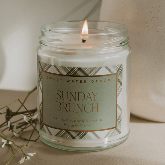 Sunday Brunch Soy Candle - Clear Patterned Jar - 9 oz