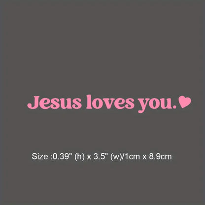 Jesus Loves You Car Decal - Rear View Mirror Sticker - Christian Sticker - Car Decal - Christian Gift