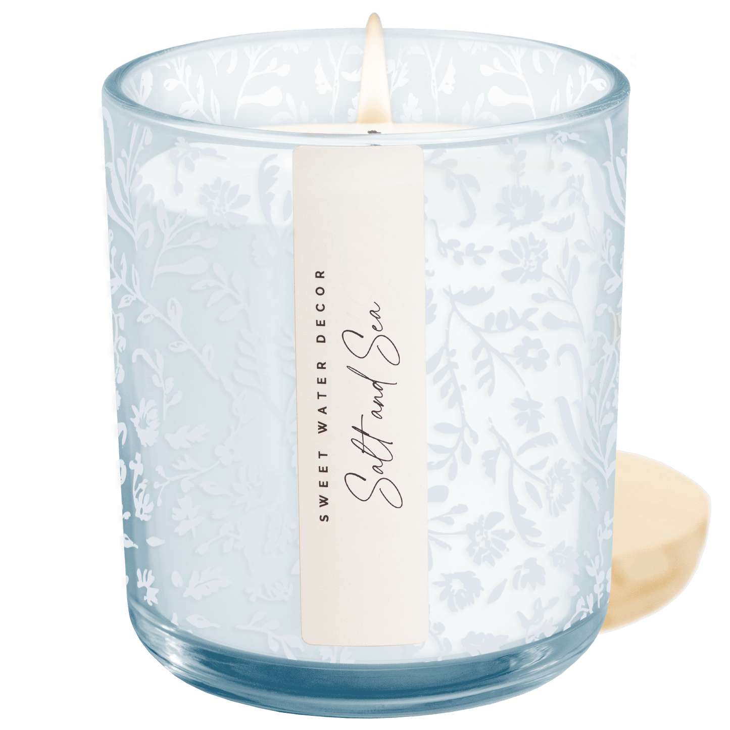Salt and Sea Soy Candle - Blue Tinted Glass Jar - 12 oz