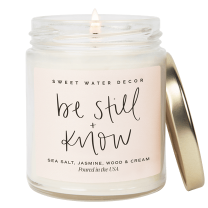 Be Still and Know Soy Candle - Clear Jar - 9 oz (Spa Day)