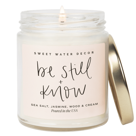 Be Still and Know Soy Candle - Clear Jar - 9 oz (Spa Day)
