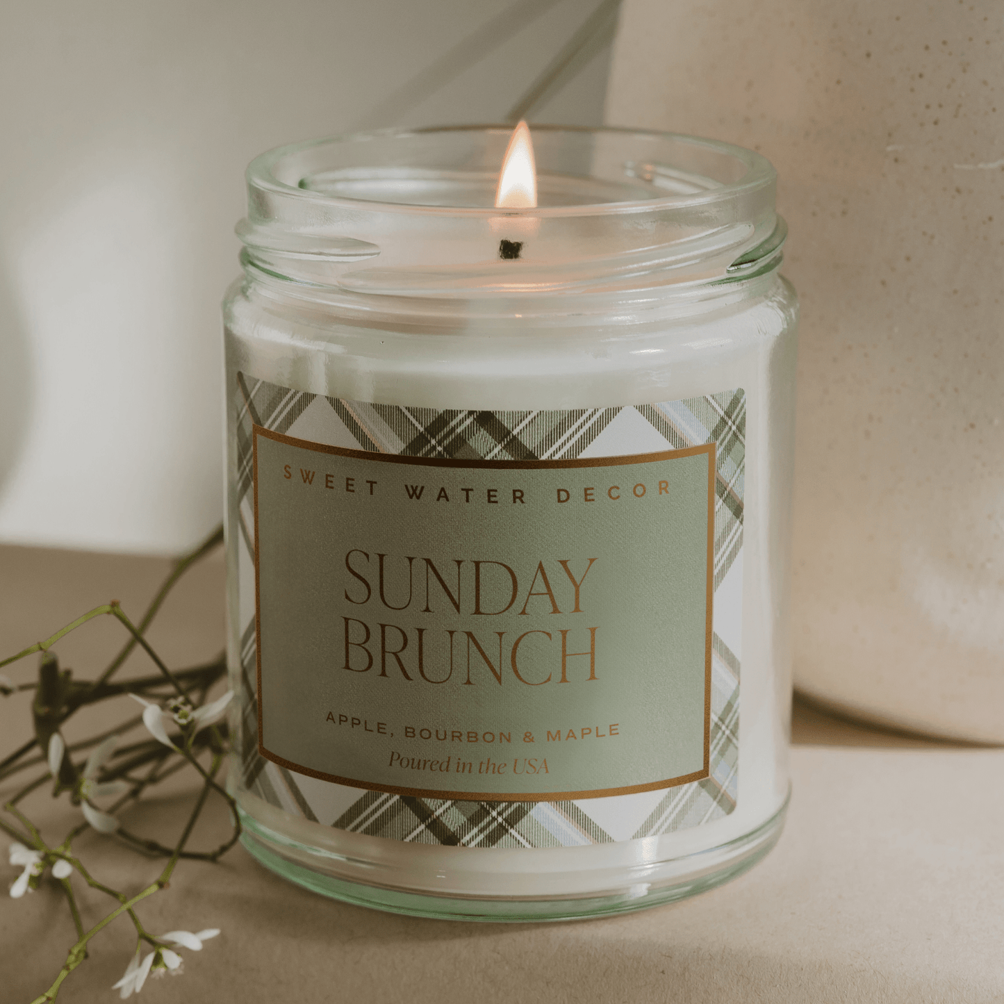 Sunday Brunch Soy Candle - Clear Patterned Jar - 9 oz