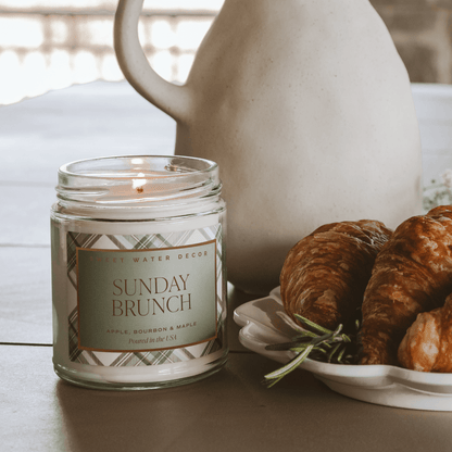 Sunday Brunch Soy Candle - Clear Patterned Jar - 9 oz