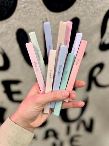 Script Bible Highlighters - Muted Pastel Bible Highlighter Set - No Bleed Through Highlighters - Bible Safe Markers - Quick Dry Highlighters - Gift