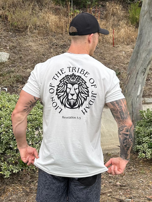 Lion of Judah Tee, Bone/Black