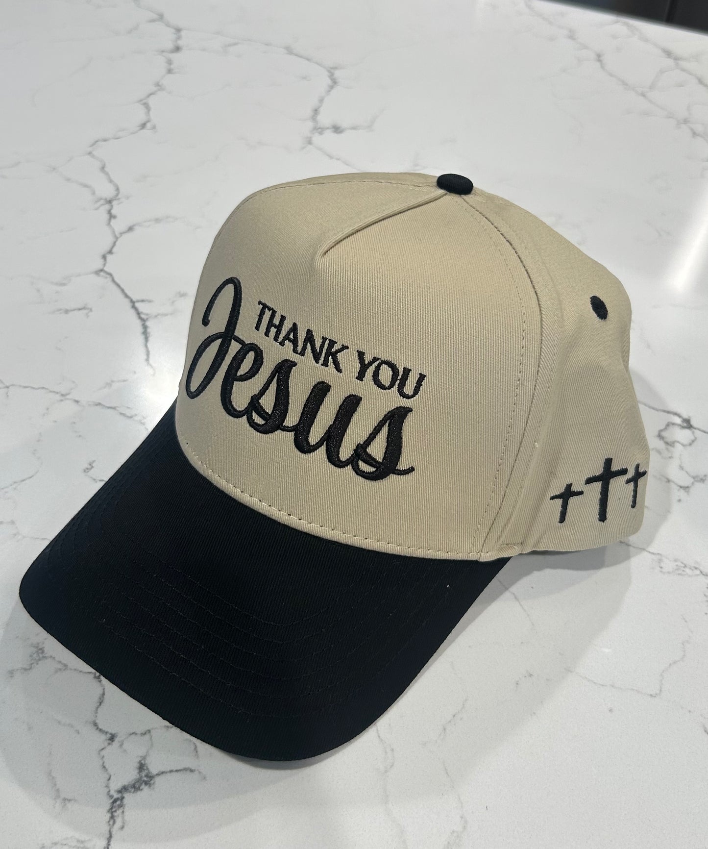 Thank You Jesus Hat - black/khaki ￼