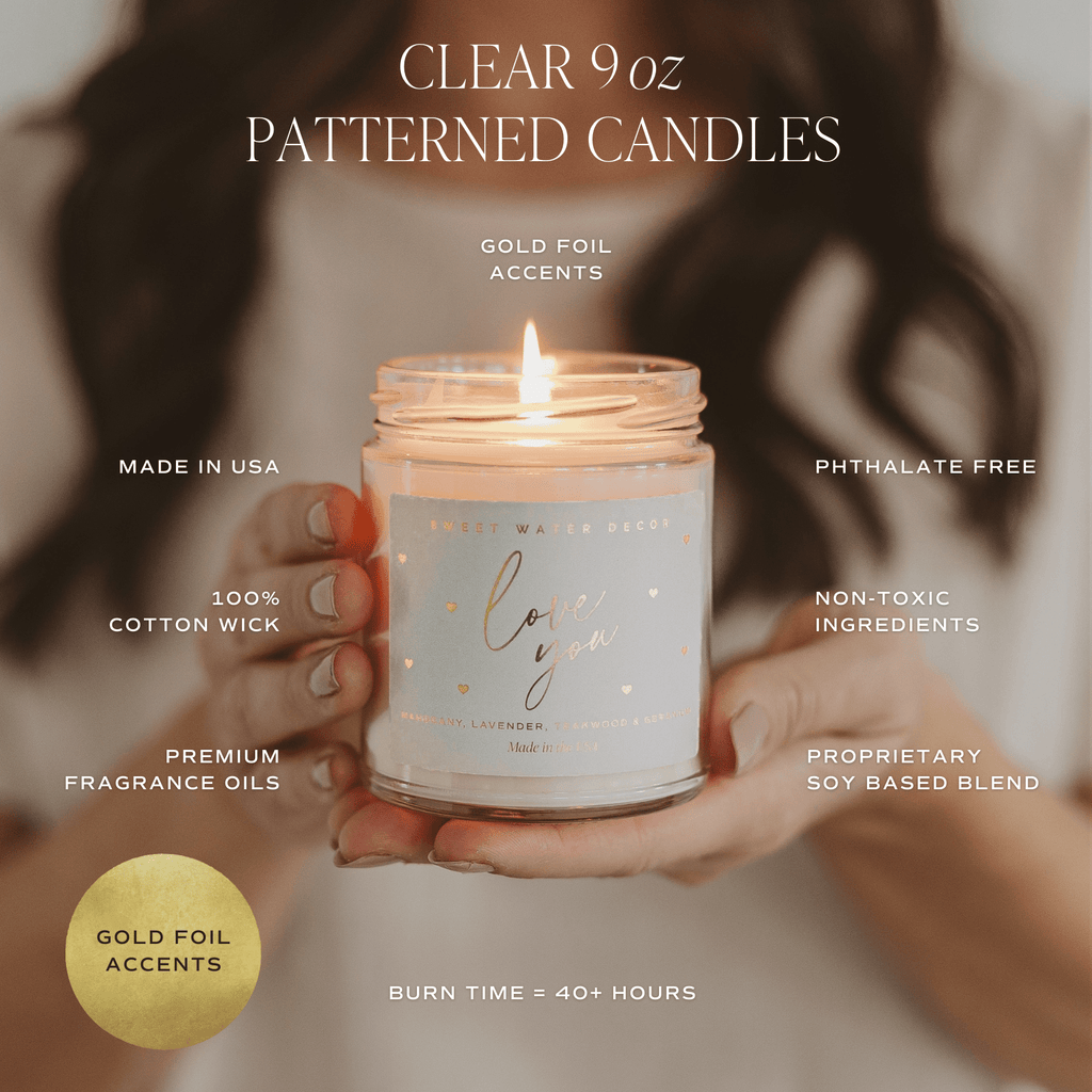 Sunday Brunch Soy Candle - Clear Patterned Jar - 9 oz