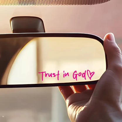 Trust In God Car Decal - Rear View Mirror Sticker - Christian Sticker - Car Decal - Christian Gift